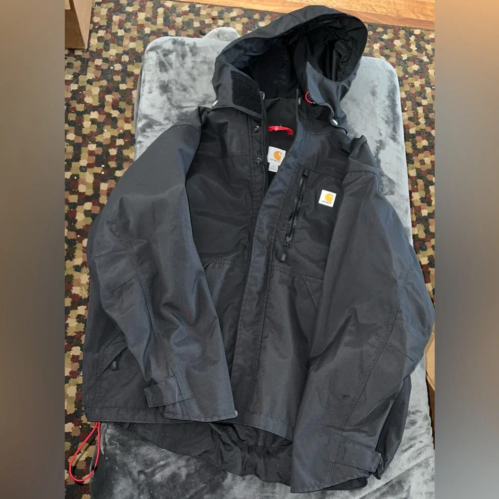 Carhartt Storm Defender Loose Fit Heavyweight Jacket In Black Size XL - Picture 9 of 10